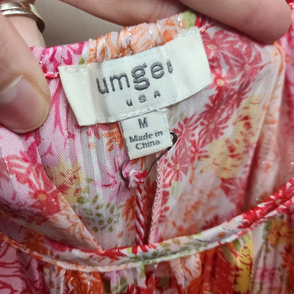 Women's Umgee Floral Print Top Sz Medium NWT - Picture 7 of 9